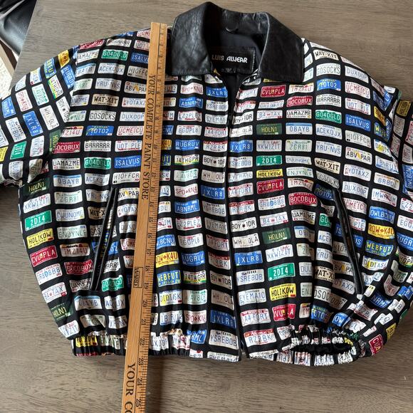 Luis Alvear retro license plate 90's bomber jacket - Picture 8 of 11